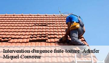 Intervention d'urgence fuite toiture   adinfer-62116 Miquel Couvreur