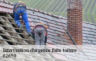 Intervention d'urgence fuite toiture 62650
